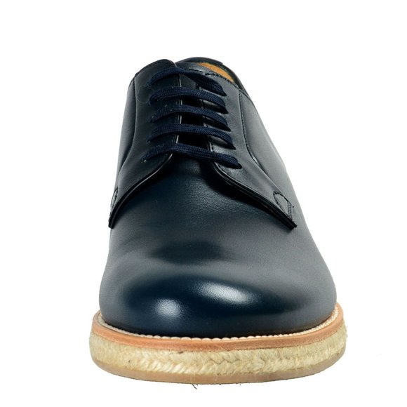 Prada Men's Blue Leather Casual Oxfords Shoes - Picture 5 of 8